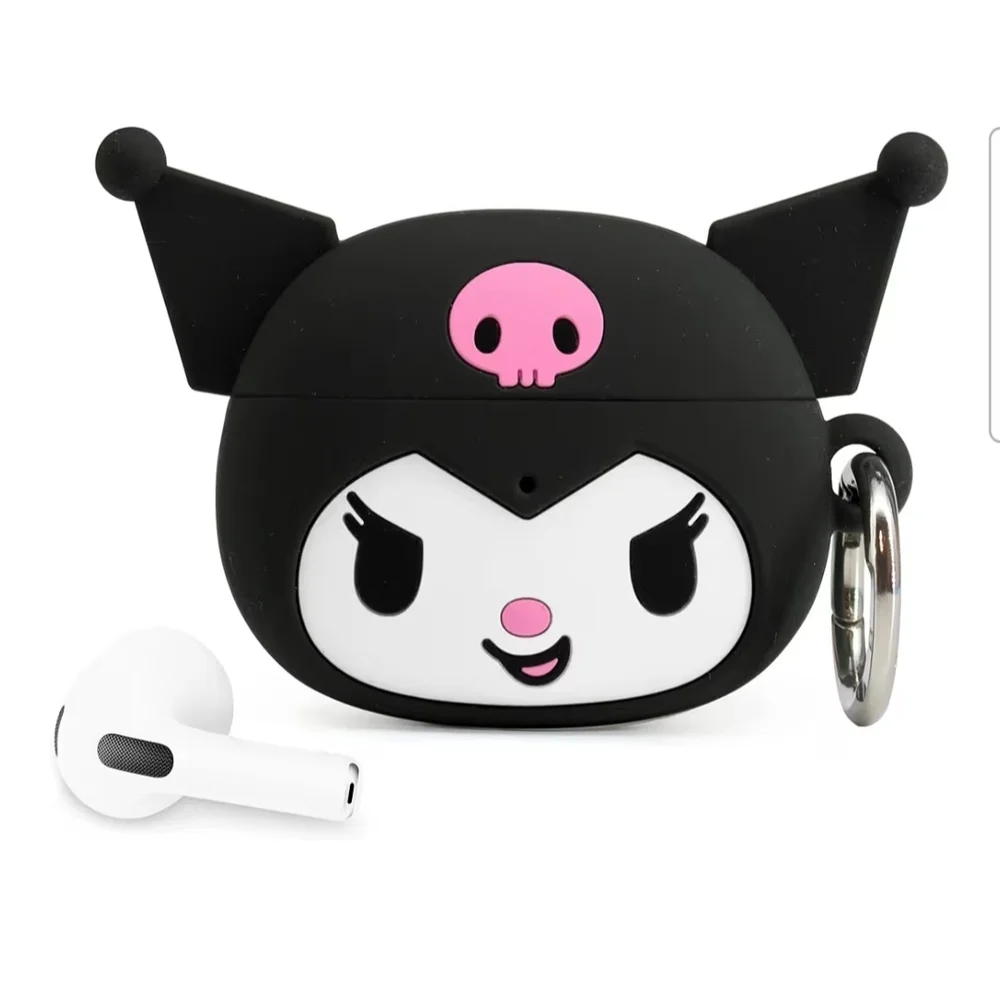 Black and White Kuromi AirPods Pro 2 Case w/ Keyring